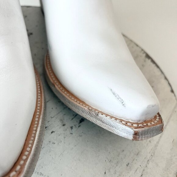 Lane EMMA JANE Womens Cowboy Boots 9.5 Matte White Western Cowgirl Mid Calf Tall - Picture 7 of 14